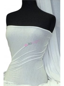 100% Viscose Silver Glitter Stretch Fabric- White Q881 WHT