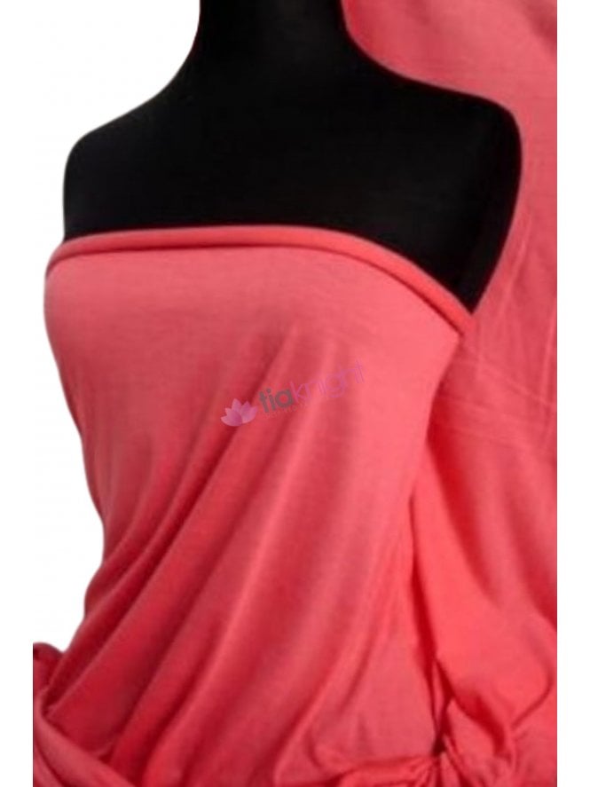 100% Viscose Stretch Fabric Material- Coral 100VSC CRL