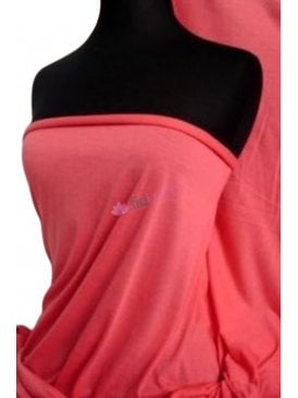 100% Viscose Stretch Fabric Material- Coral 100VSC CRL