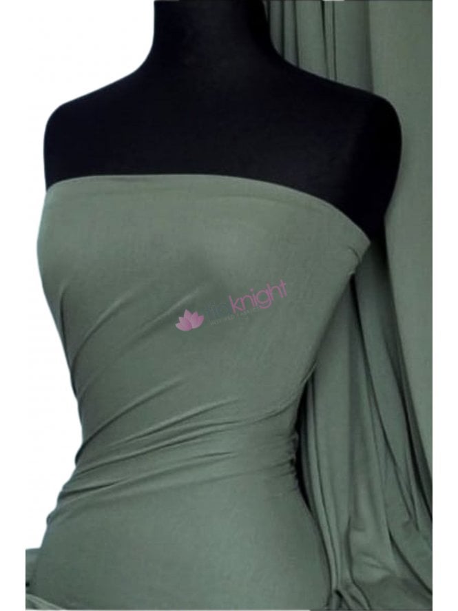 100% Viscose Stretch Fabric Material- Dark Khaki 100VSC DKH
