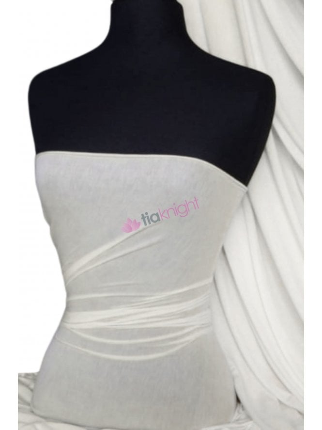 100% Viscose Stretch Fabric Material- Ivory 100VSC IV