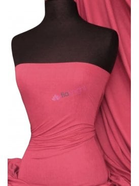100% Viscose Stretch Fabric Material- Lipstick Pink 100VSC LPN