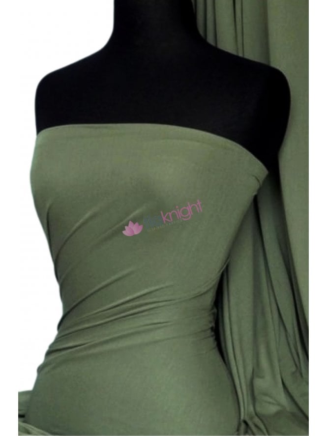 100% Viscose Stretch Fabric Material- Olive 100VSC OLV