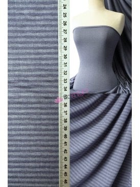 100% Viscose Stretch Fabric Material- Stripe Denim Blue Q240 DBL