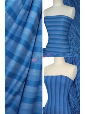 100% Viscose Stretch Fabric Material- Stripe Royal Blue Q240 RBL