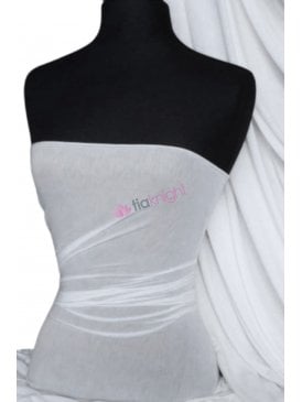 100% Viscose Stretch Fabric Material- White 100VSC WHT