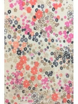 100% Viscose Woven Non-Stretch Material- Florescent Summer Ivory/Multi VSC246 IVCRL