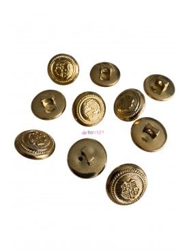 10x Blazer Coat Design Buttons Golden Domed Shank Back 15mm