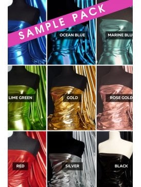 11 SAMPLE PACK- Wet Look Foil Stretch Fabric NG253