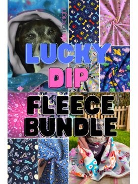 12 PACK (1/2 Metre) Lucky Dip Polar Fleece Anti Pill Washable Soft Eco-Friendly Fabric Bundle- Printed Mix