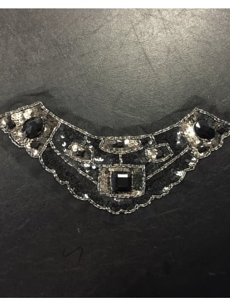 12 PACK Jewel Encrusted Collar Neck Piece Job Lot Bolt Pack- Black JBL24 BK