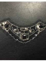 12 PACK Jewel Encrusted Collar Neck Piece Job Lot Bolt Pack- Black JBL24 BK