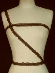 2 Metres 2 Sided Rich Chocolate Ruffle Organza Trim