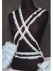 2 Metres Light Blue Ruffle Organza Trim