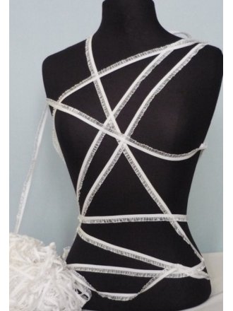 2 Metres Pure White Ruffle Organza Trim