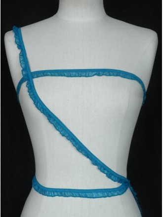 2 Metres Turquoise Blue Ruffle Organza Trim