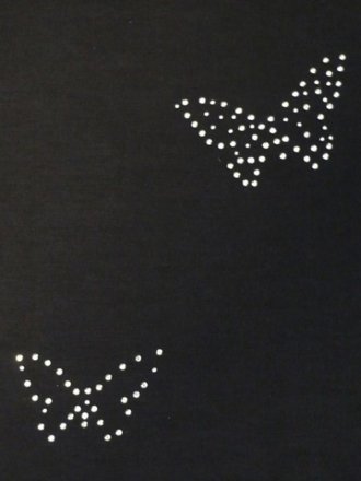 2 Silver Butterfly Iron-On Rhinestuds