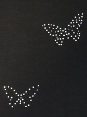 2 Silver Butterfly Iron-On Rhinestuds