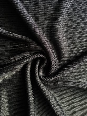 2 x 2 100% Polyester Rib Knit Stretch Fabric- Black SQ99 BK