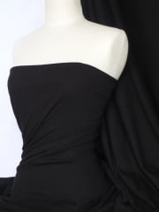 2 x 2 Polyester Lycra Rib Knit 4 Way Stretch Fabric- Black SQ92 BK