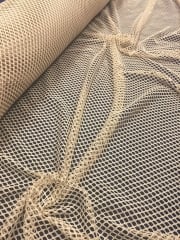 20 METRES Fishnet (6mm) 4 Way Stretch Material Wholesale Roll- Stone JBL6 STN