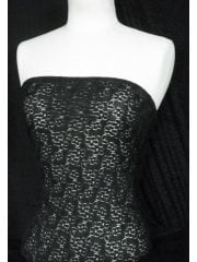 20 METRES Lace Small Flower Design Stretch Material Job Lot Bolt- Black JBL3 BK