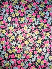 20 METRES Poly Viscose Light Weight Sheer Fabric Wholesale Roll- Pink/Yellow Ditsy Floral JBL304 PNY