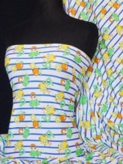 20 METRES Soft Fine Rib 100% Cotton Knit Fabric Wholesale Roll- Childrens Alphabet JBL284 MLT
