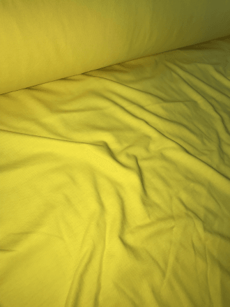 20 METRES Yarn Dyed Single Pique UV Protective 100% Cotton Knitted Tubular Fabric Wholesale Roll- Yellow JBL128 YL
