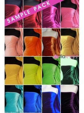 21 SAMPLE PACK- Velvet /Velour Stretch Spandex Fabric Q559
