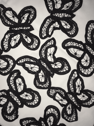 24 Pieces Cotton Crochet Embellishments Job Lot Bolt Pack- Black JBL121 BK