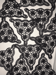 24 Pieces Triangular Cotton Crochet Beaded Embellishments Job Lot Bolt Pack- Black JBL144 BK