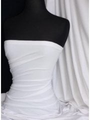 25 METRES Luxe Cotton Lycra Jersey 4 Way Stretch Soft Fabric Wholesale Roll- White JBL343 WHT