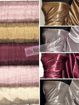 25 METRES Satin Crushed Charlotte Crinkle Look Creased Fabric Wholesale Roll- JBL368