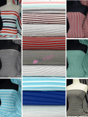 25 METRES Viscose Cotton 4 Way Stretch Fabric Wholesale Roll- Stripes JBL484