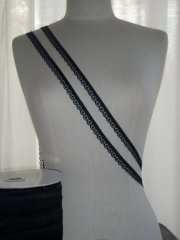 3 METRES Black Lingerie Scalloped Cotton Trim