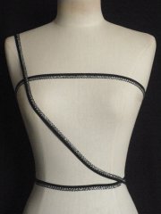 3 Metres Black/ Silver Scalloped Elastic Trimming