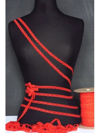 3 Metres Crimson Red Lingerie Elastic Trimming