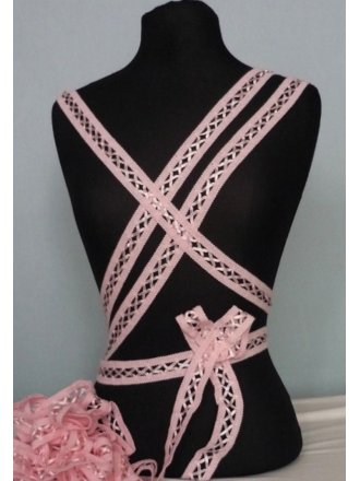 3 Metres Criss-Cross Ribbon Trim- Baby Pink SY50 BPN