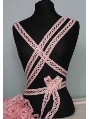 3 Metres Criss-Cross Ribbon Trim- Baby Pink SY50 BPN