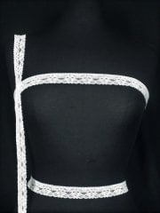 3 Metres Floral Scalloped Lace Trim- White SY221 WHT