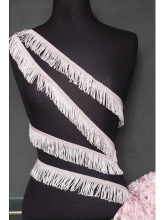 3 METRES Fringe Tassel Non-Stretch Trimming- Baby Pink TS27 BPN