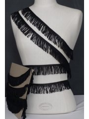 3 METRES Fringe Tassel Non-Stretch Trimming- Black TS22 BK