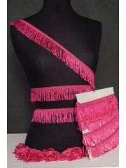 3 METRES Fringe Tassel Non-Stretch Trimming- Hot Pink TS23 HPN