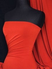3 Metres Micro Lycra 4 Way Stretch Fabric - Tomato Red Q259 TMRD