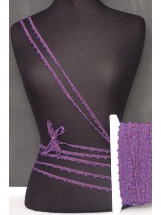3 Metres Purple Beaded Trimming