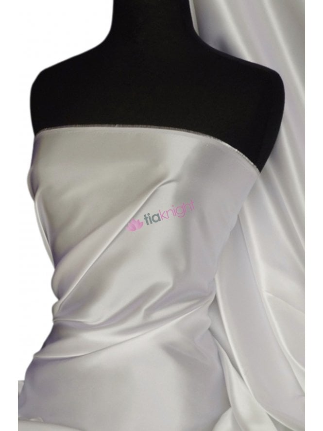 4.5 METRES Clearance Acetate Satin Mid-Heavy Fabric Material- Ivory Q824 IV