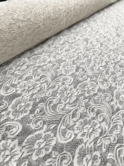 5 METRES Lace Floral Design 4 Way Stretch Material Job Lot Bolt- Cream JBL71 CRM