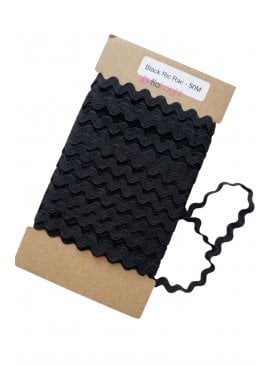 50 Metres Ric Rac Trimming Pack- Black