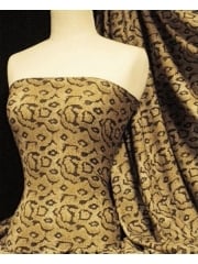 6 METRES Clearance Viscose Cotton Stretch Fabric- Brown/ Black Snake Q1105 BKBR
